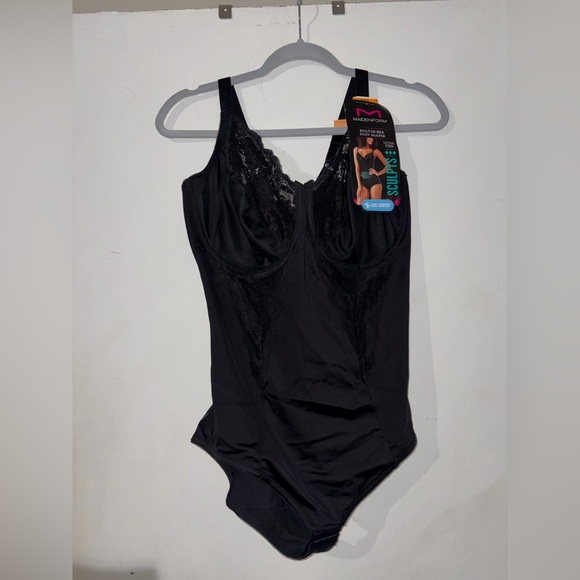 Maidenform Other - NWT Maidenform Black Lace-Trim Bodysuit Shaper